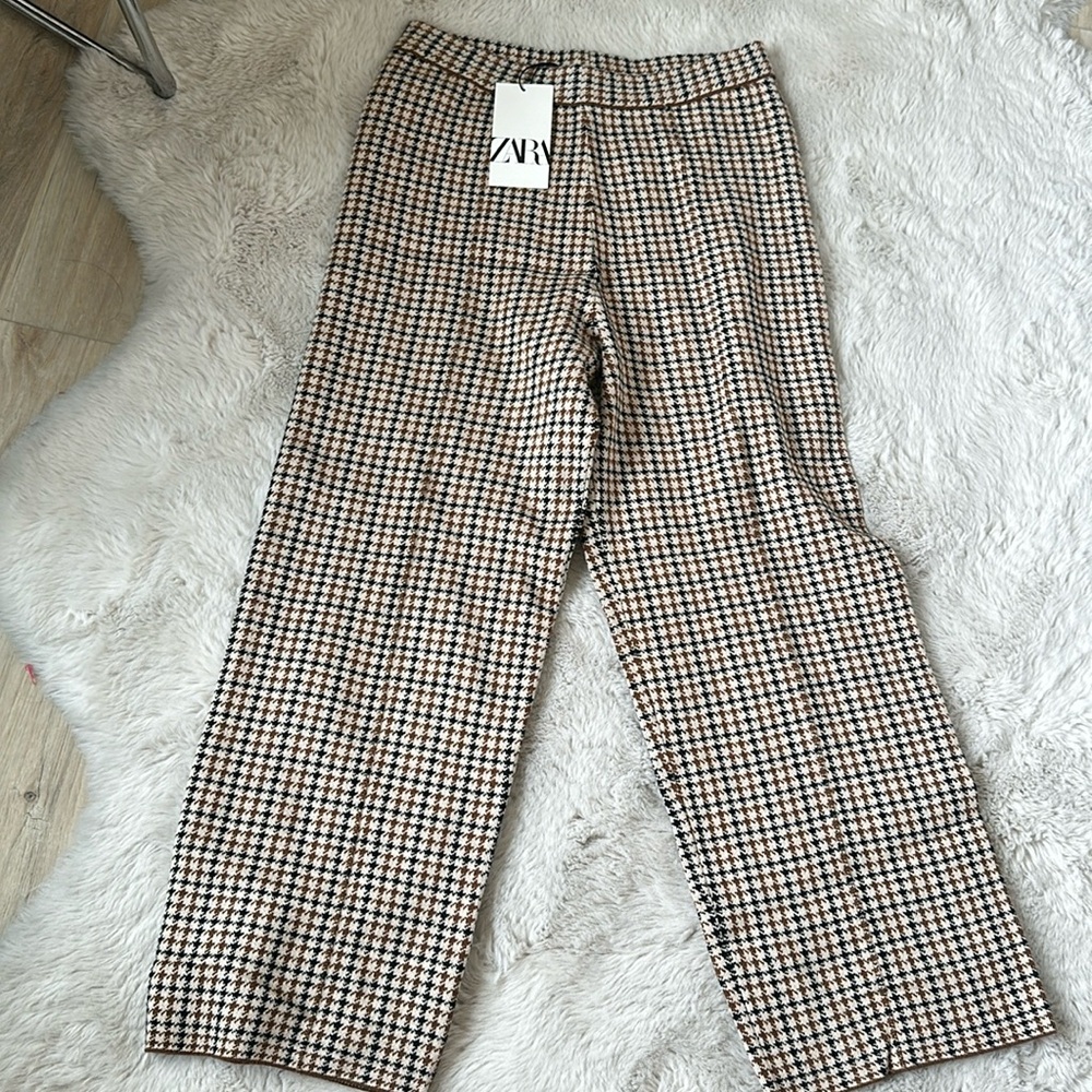 NEW ZARA WOOL PLAID PANTS